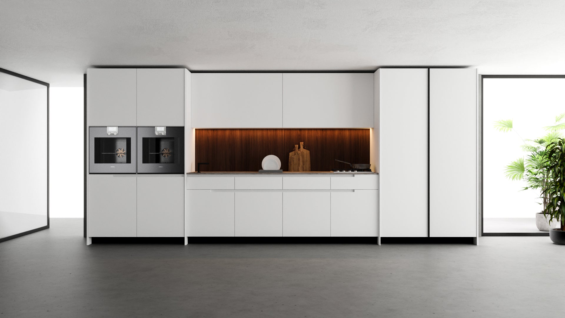 Cozinha Time Profilo Marcato — vista alternativa com puxador usinado linear