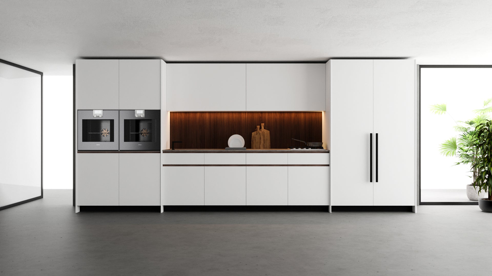 Cozinha Trim Marcato — detalhe construtivo do chanfro ergonômico