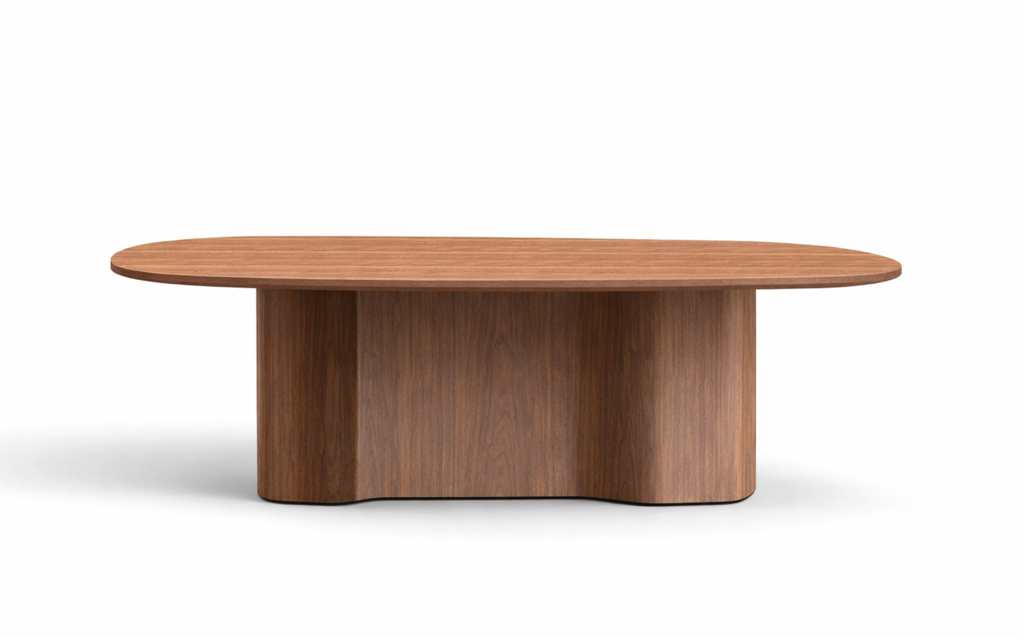 Mesa Orgânica Marcato em madeira maciça — vista lateral com formas fluidas