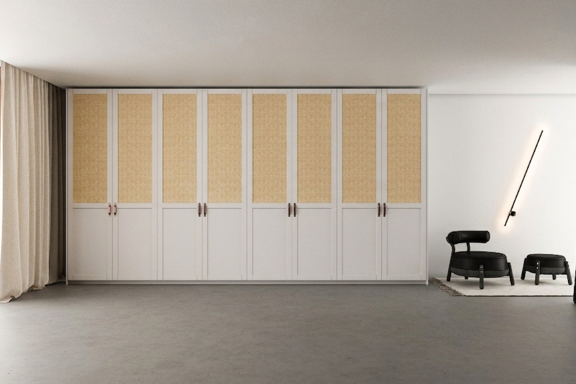 Dormitório Frame Duplo Marcato — vista alternativa com dupla volumetria e palha tensionada